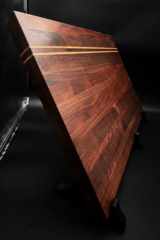 Black Walnut Cutting Board with Hard Maple Accent
