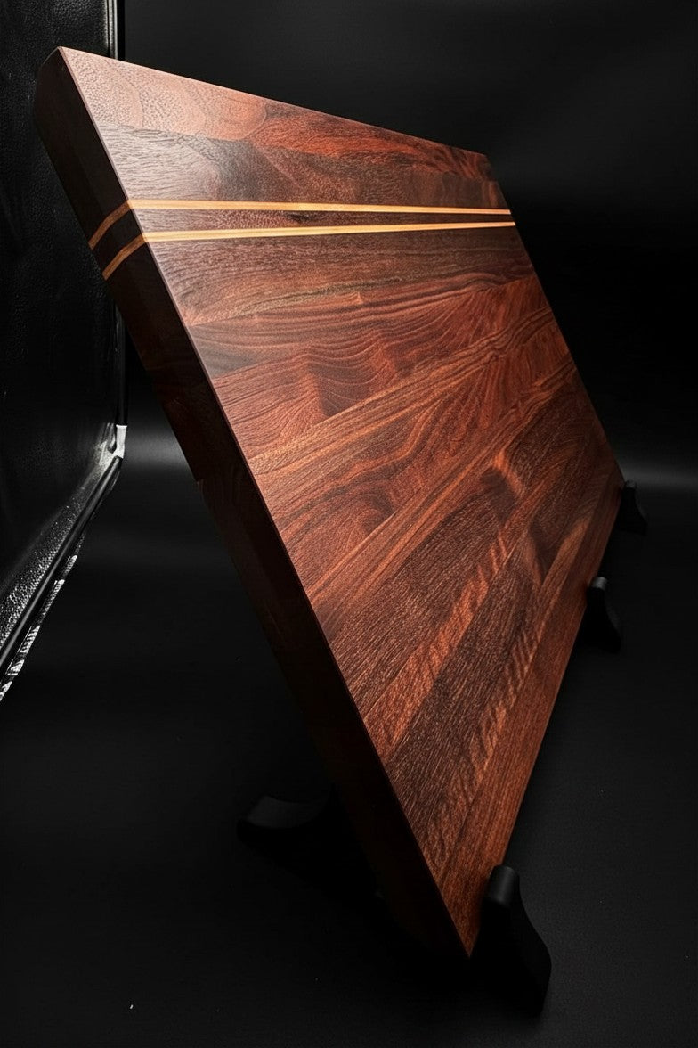 Black Walnut Cutting Board with Hard Maple Accent