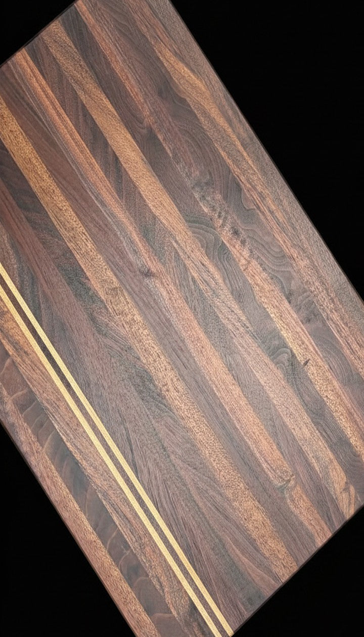 Black Walnut Cutting Board with Hard Maple Accent- Large